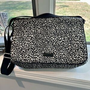 Vera Bradley Black and White Patterned Laptop Bag / Messenger Bag